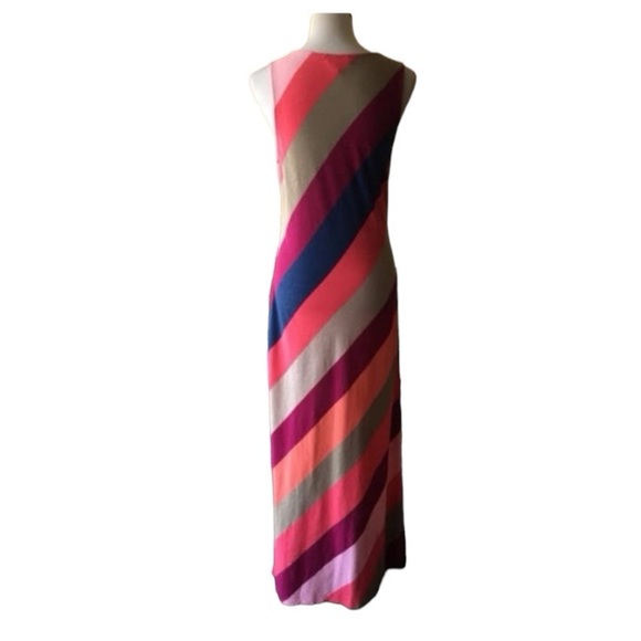 Tommy Bahama Pearl Stripe Maxi Dress in cherry pink jewel tones tank maxi Sz M - Picture 11 of 11